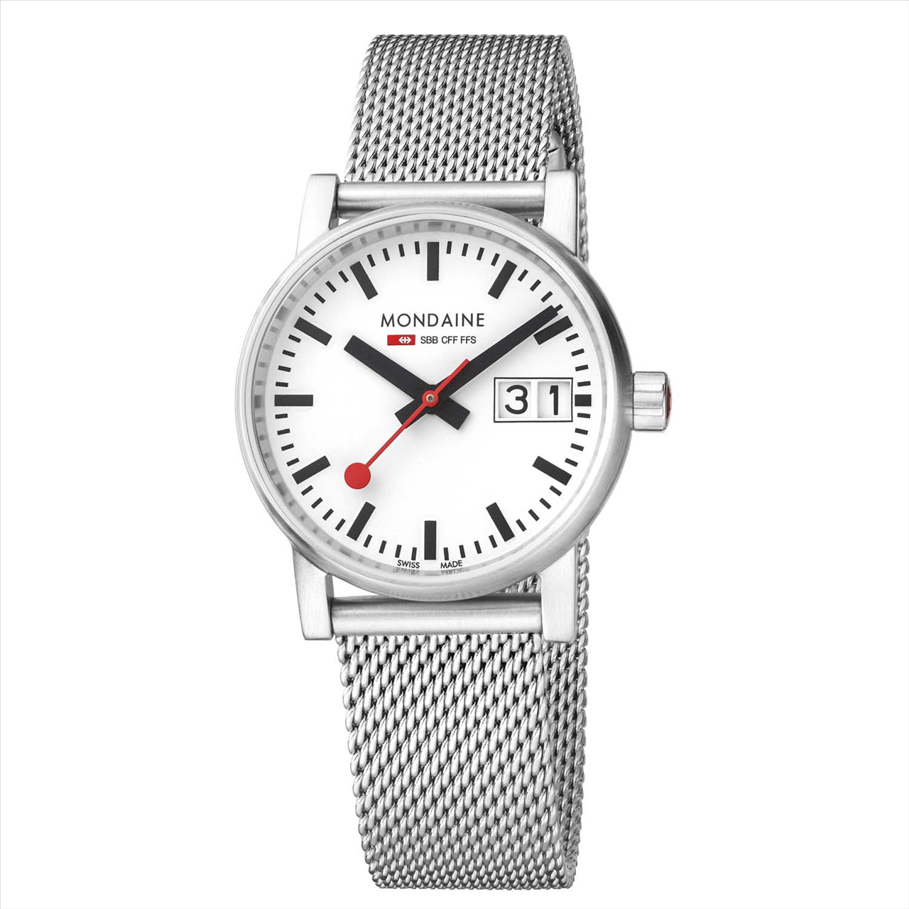 Mondaine 30mm EVO2 Watch with Mesh Bracelet