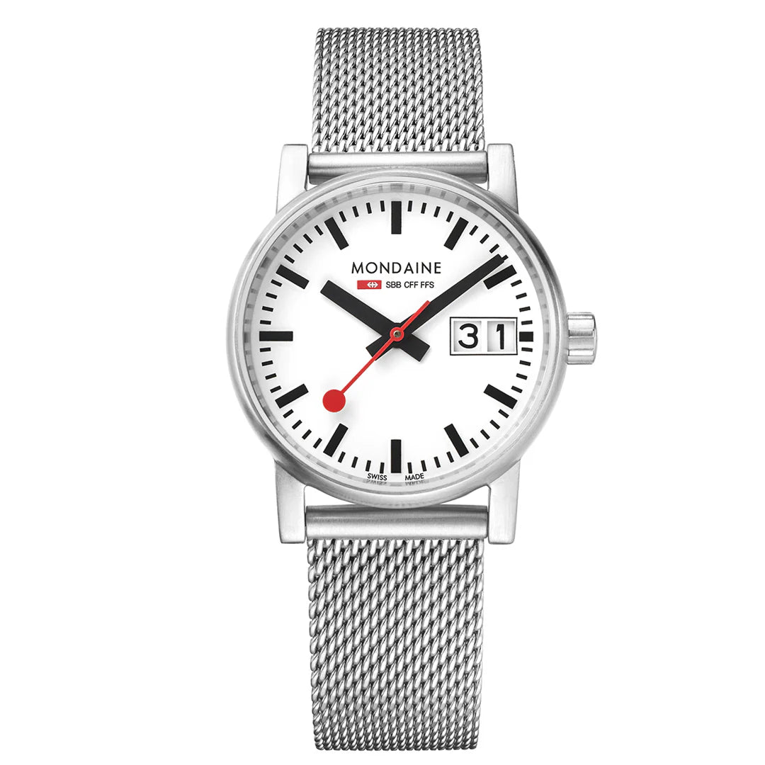 Mondaine 30mm EVO2 Watch with Mesh Bracelet