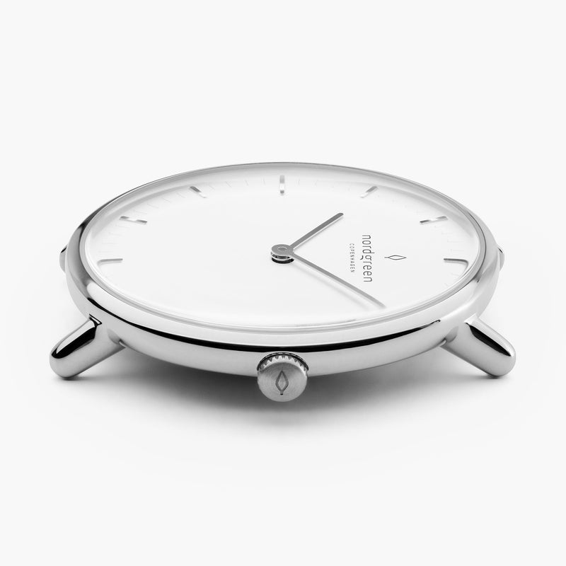 NORDGREEN Native 28mm Silver White Wristwatch