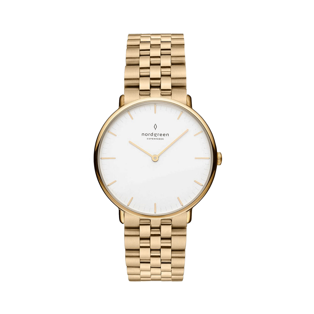 NORDGREEN Native 32mm Gold White Wristwatch