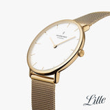 NORDGREEN Native 28mm Gold White Dial Wristwatch