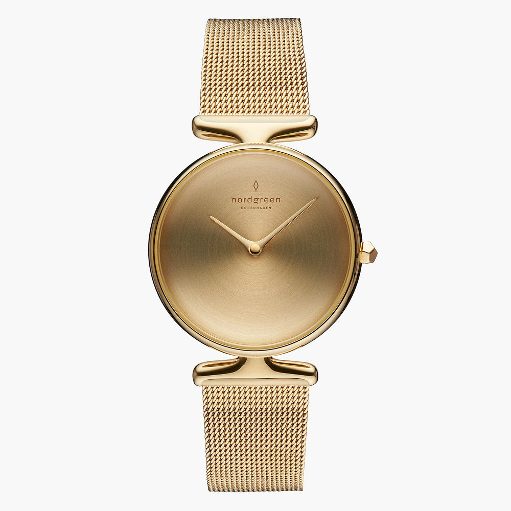NORDGREEN Unika 28mm Gold Brushed Gold Dial Wristwatch