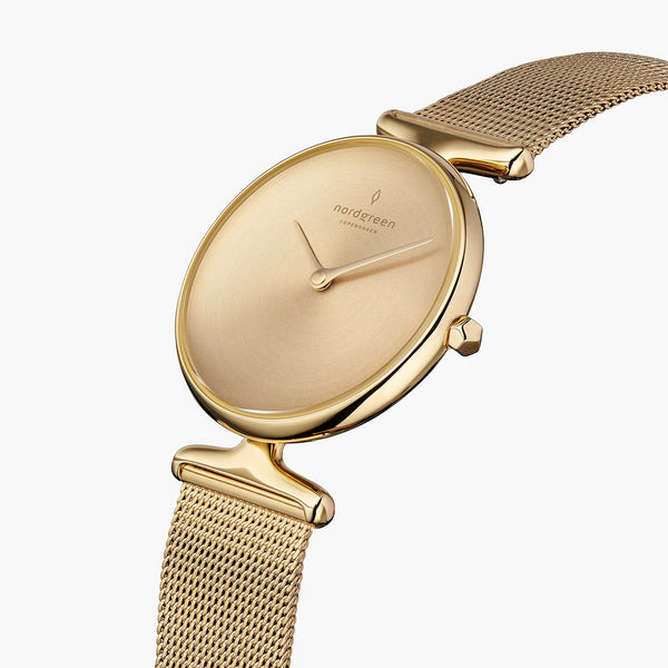 NORDGREEN Unika 28mm Gold Brushed Gold Dial Wristwatch