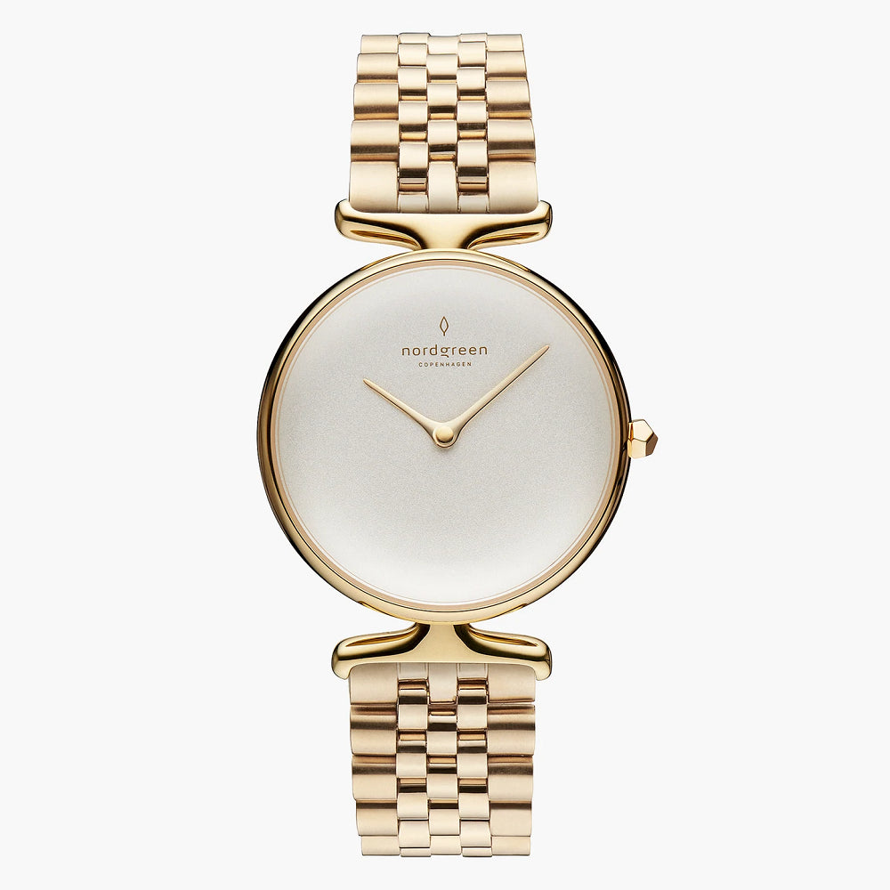 NORDGREEN Unika 32mm Gold White Dial Wristwatch