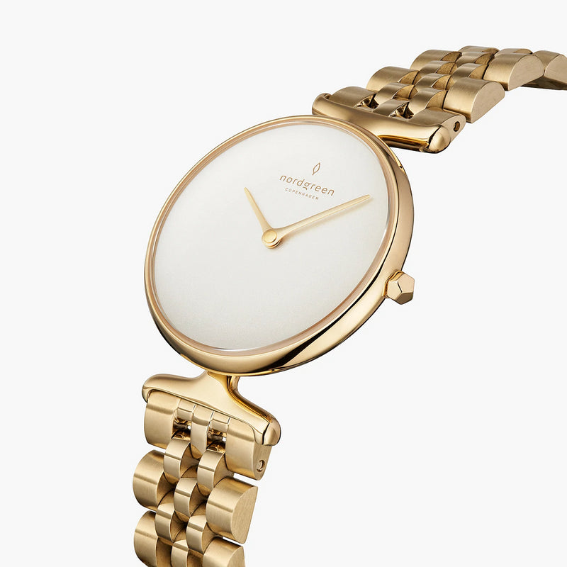 NORDGREEN Unika 32mm Gold White Dial Wristwatch