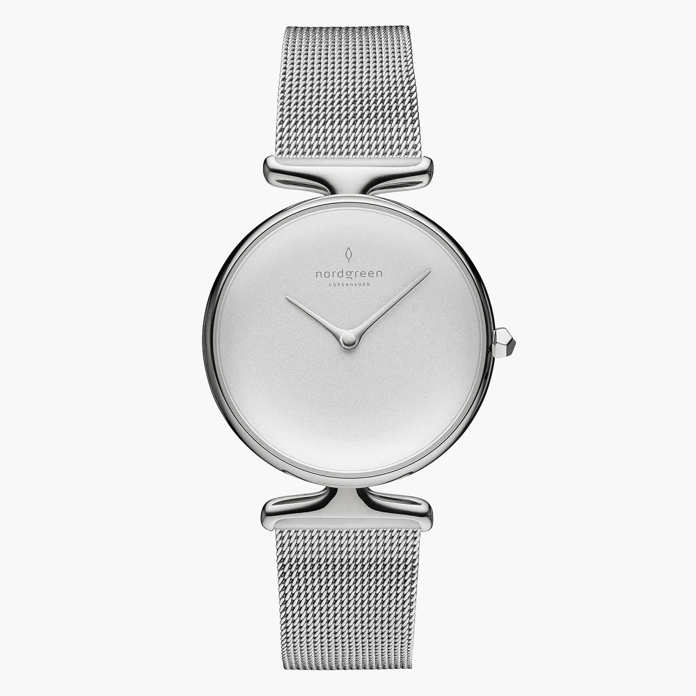 NORDGREEN Unika 28mm Silver Brushed Silver Dial Wristwatch