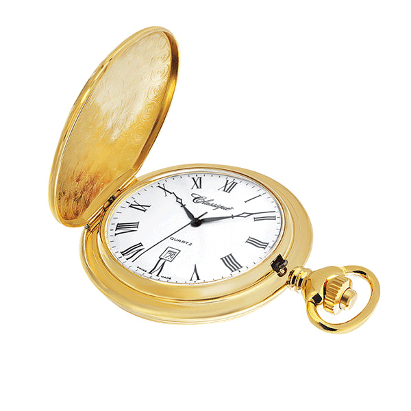CLASSIQUE Gold-Plated Swiss Quartz Pocketwatch