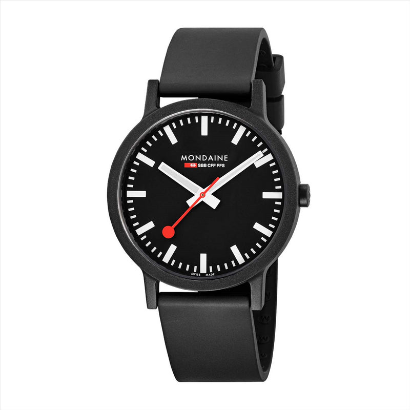 Mondaine 41mm Black Essence Watch