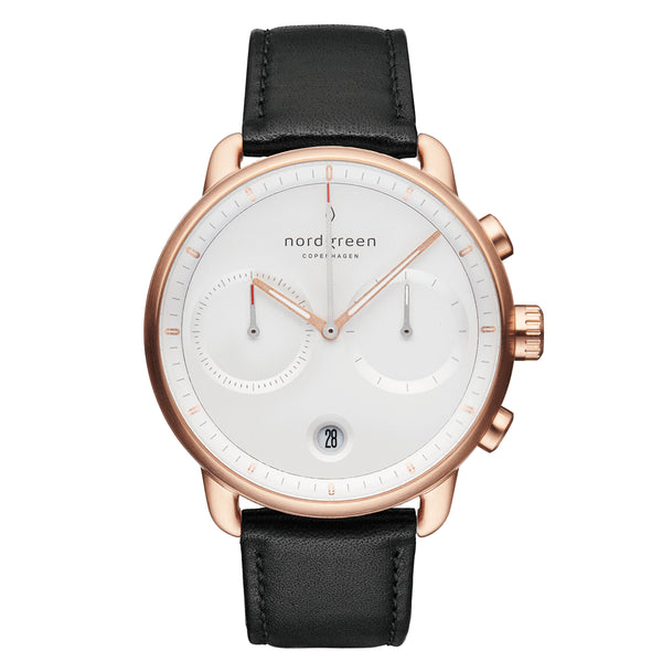 NORDGREEN Pioneer 40mm Rose Gold White Chronograph
