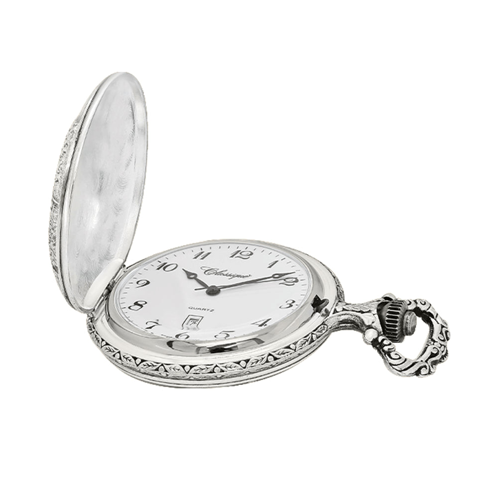 CLASSIQUE Antique-Rhodium American Road Trip Pocketwatch