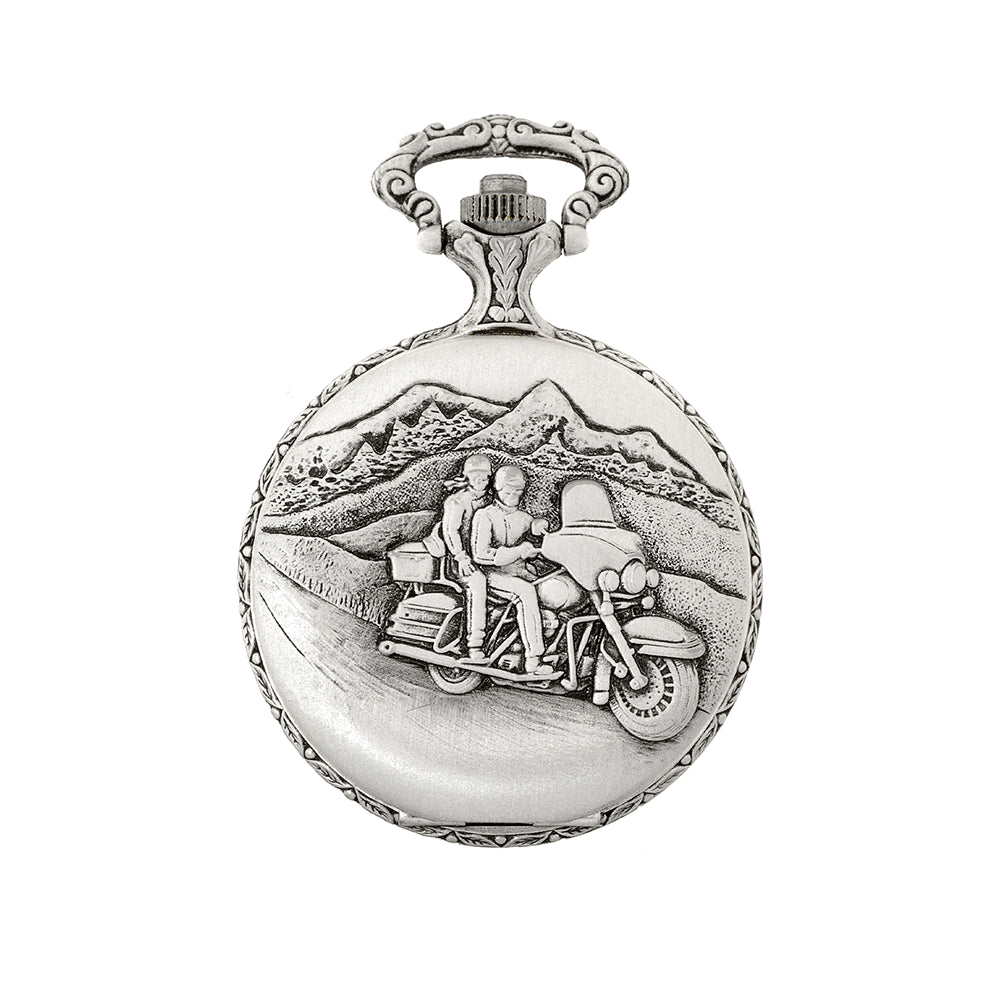 CLASSIQUE Antique-Rhodium American Road Trip Pocketwatch