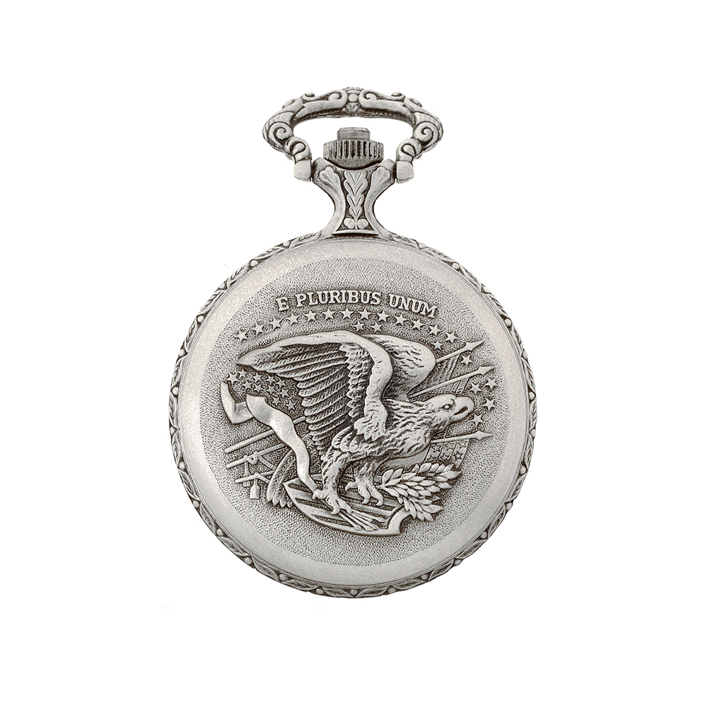 CLASSIQUE Antique-Rhodium American Road Trip Pocketwatch