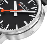 Mondaine Stop2Go Black Super-Luminova® 41mm Watch