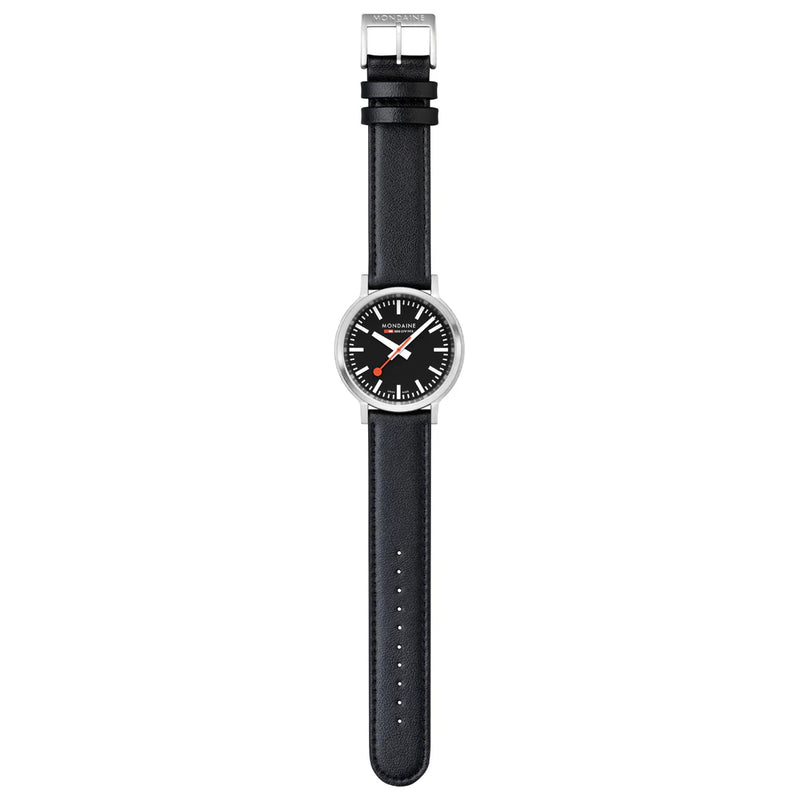 Mondaine Stop2Go Black Super-Luminova® 41mm Watch