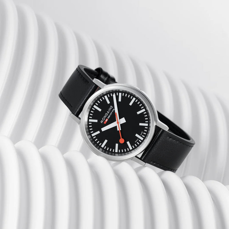 Mondaine Stop2Go Black Super-Luminova® 41mm Watch