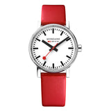 Mondaine EVO2 35mm Watch on Red Leather