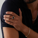 Najo Expedition Mens Silver & Black Onyx Ring