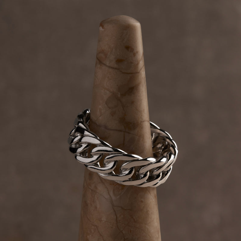 Najo Cuban Mens Silver Ring