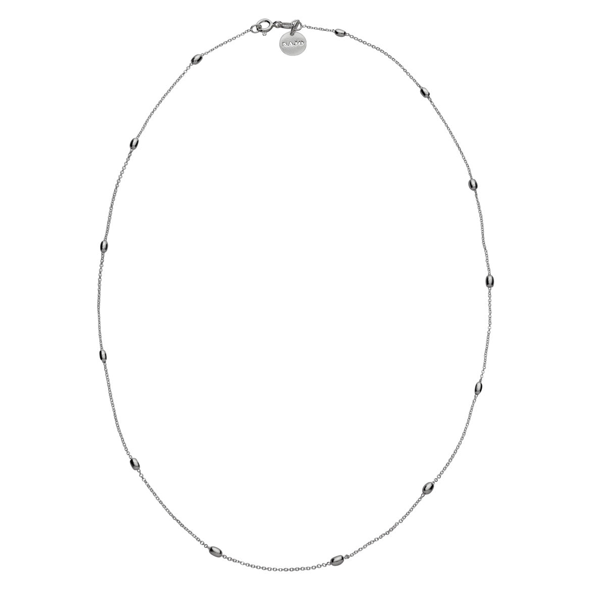 NAJO Silver Oval Station Necklace