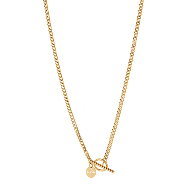NAJO Curb T-bar Yellow Gold Necklace