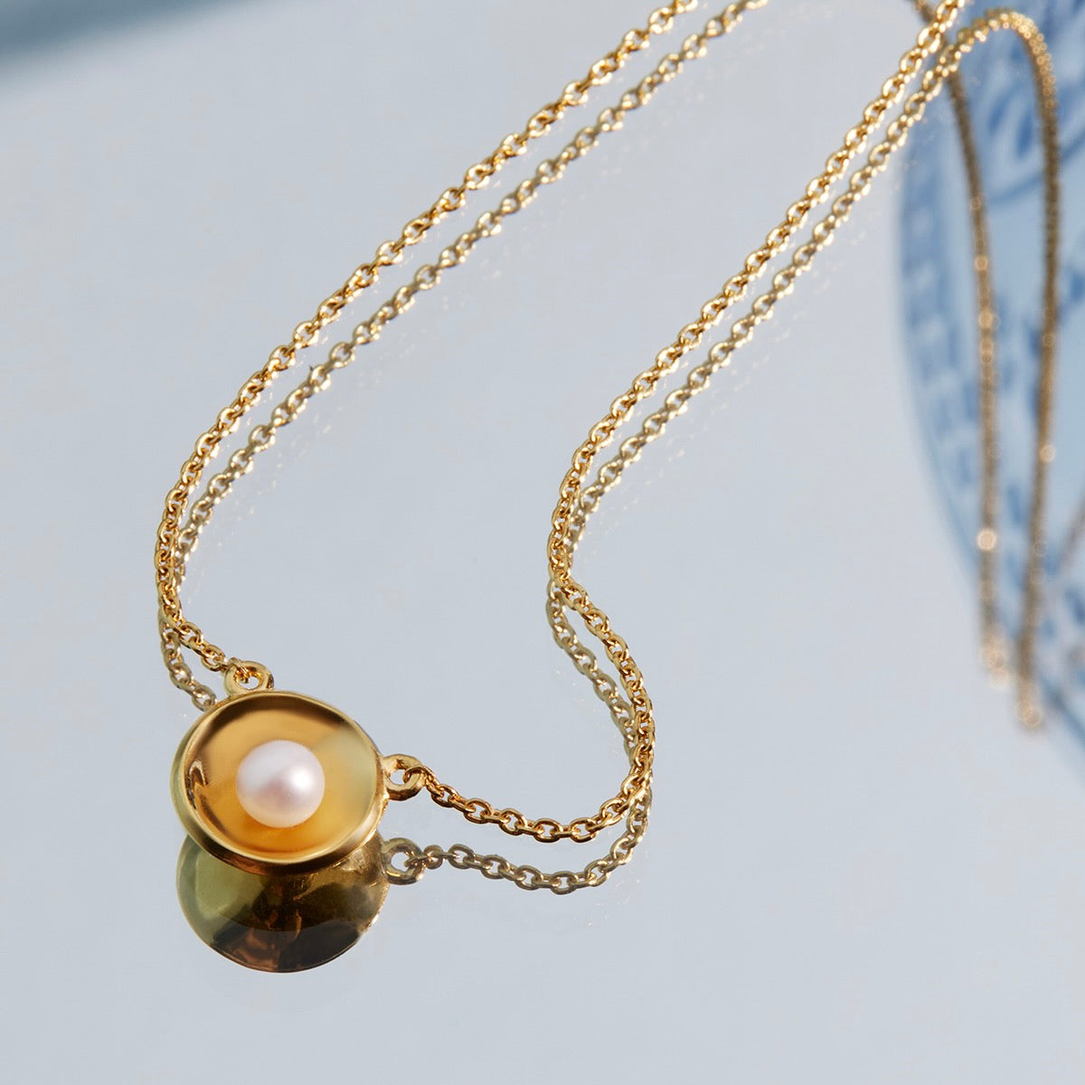 Najo Capri Yellow Gold Pearl Necklace