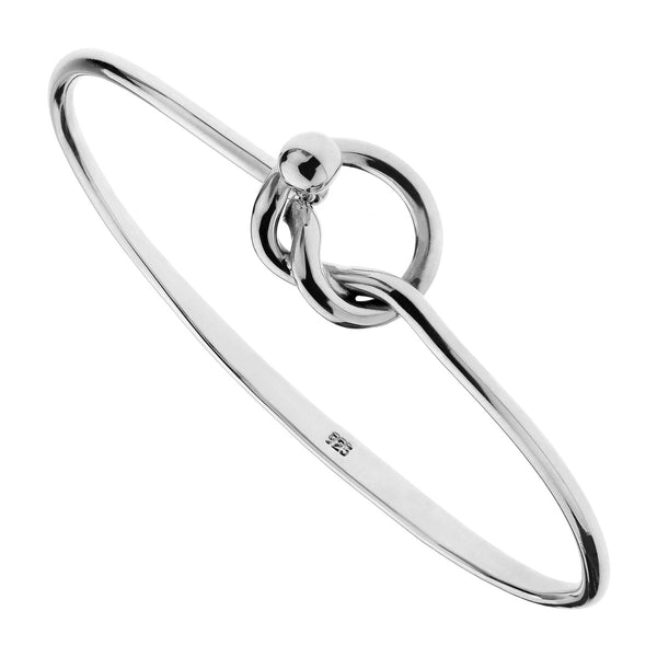 100% 925 Sterling Silver Infinity Knot Bangle Bracelet | Wish
