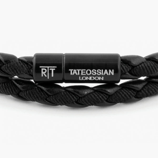 Tateossian Chelsea Black Eco-leather Bracelet