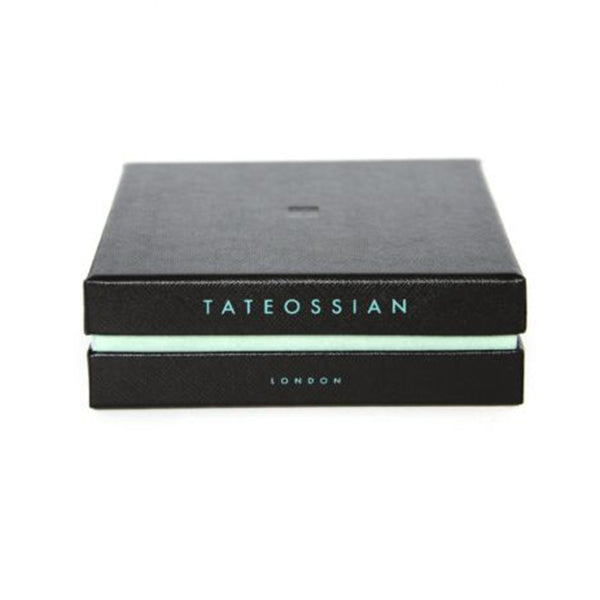 Tateossian Click Trenza Black Leather Bracelet