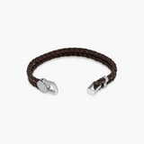 Tateossian Signature Lock Bracelet in Brown Leather