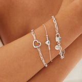 Najo Love Lock Silver Chain Bracelet