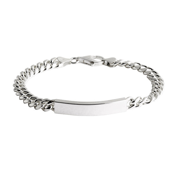 Najo Cuban Mens Silver I.D. Bracelet