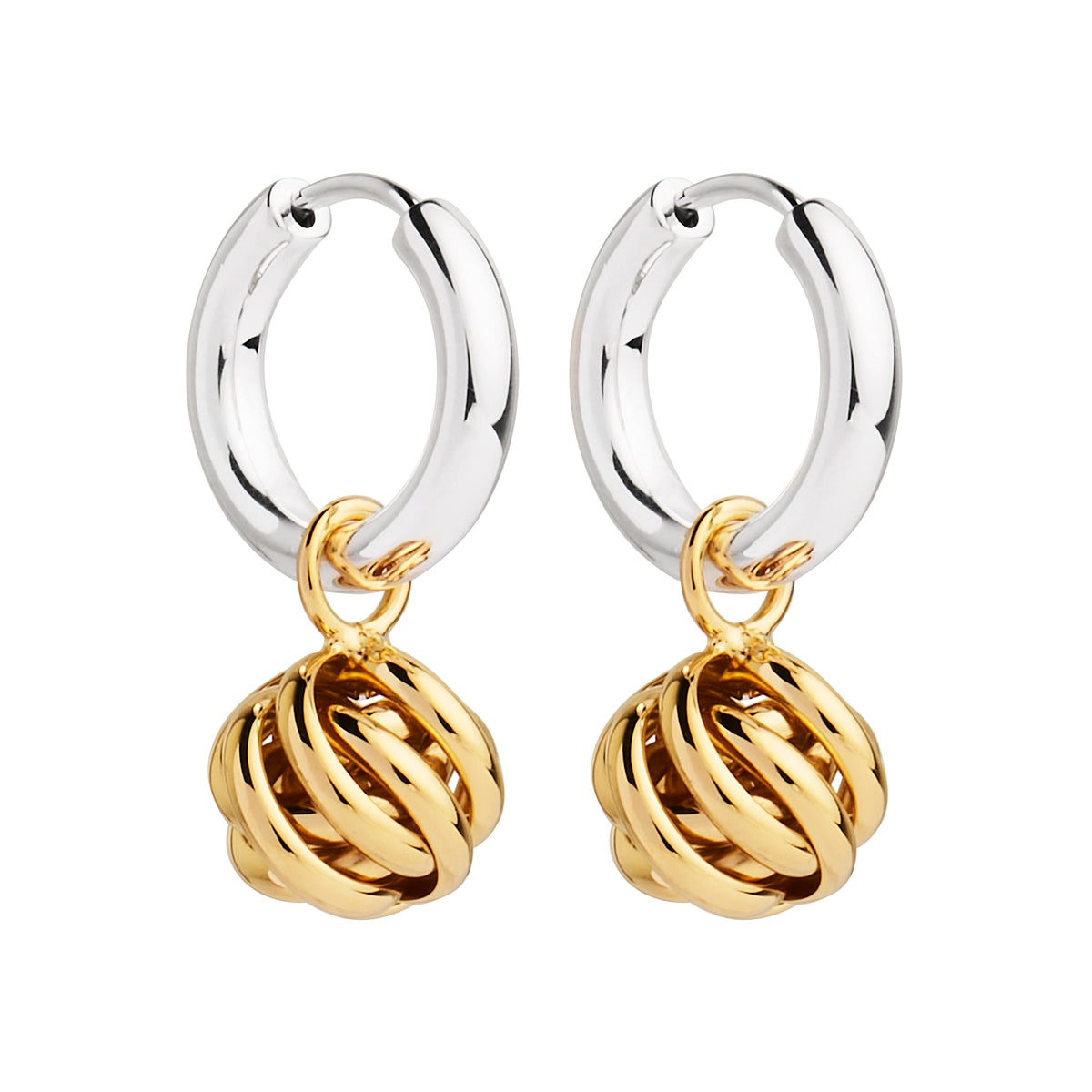 NAJO Nest Huggie Silver Gold Earring