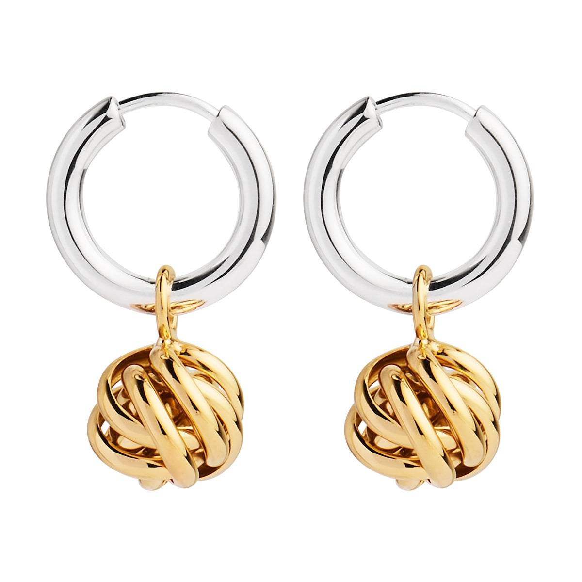 NAJO Nest Huggie Silver Gold Earring