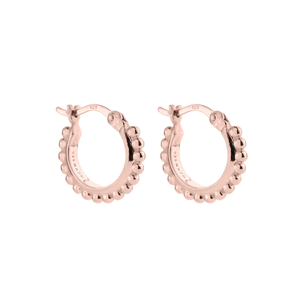 Buy Shining Dual Glam Rose Gold Plated Sterling Silver French Hoop Earrings  by Mannash™ Jewellery