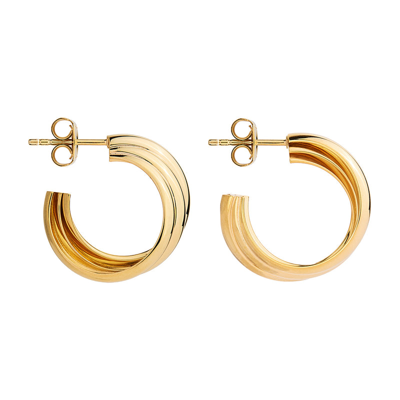 NAJO Gold Ripple Hoop Earrings