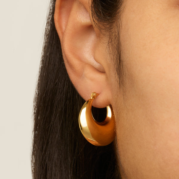 NAJO Gold Billow Hoop Earrings