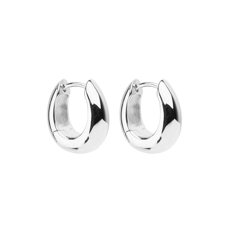 Najo Arco Silver Huggie Earrings