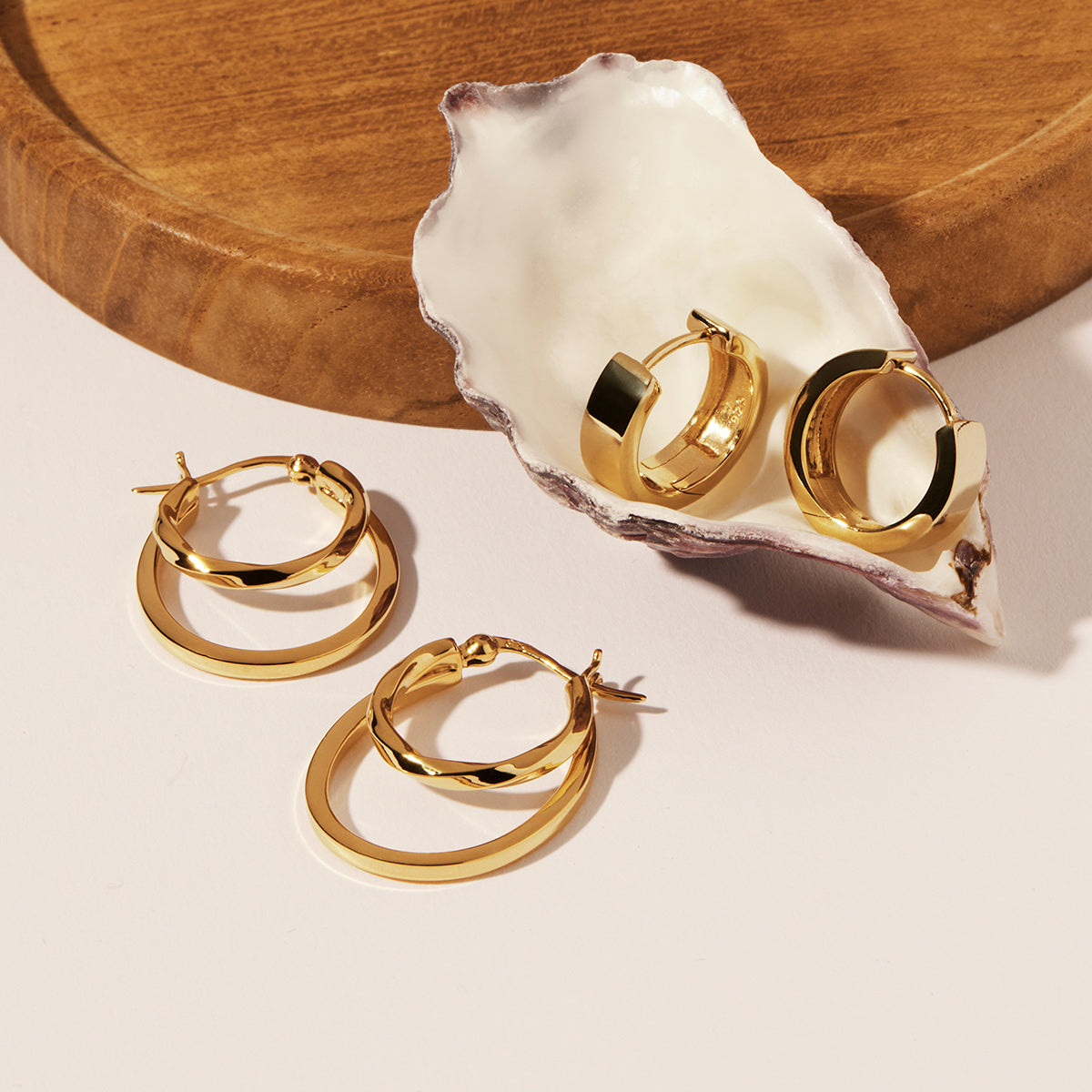 Najo Sea of Change Yellow Gold Hoop Earrings