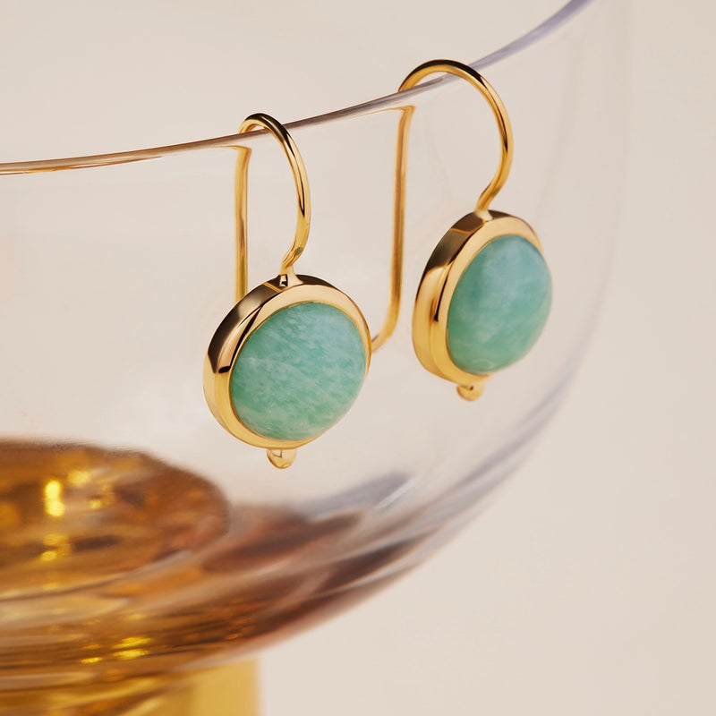 Najo Azzurro Yellow Gold Amazonite Earrings