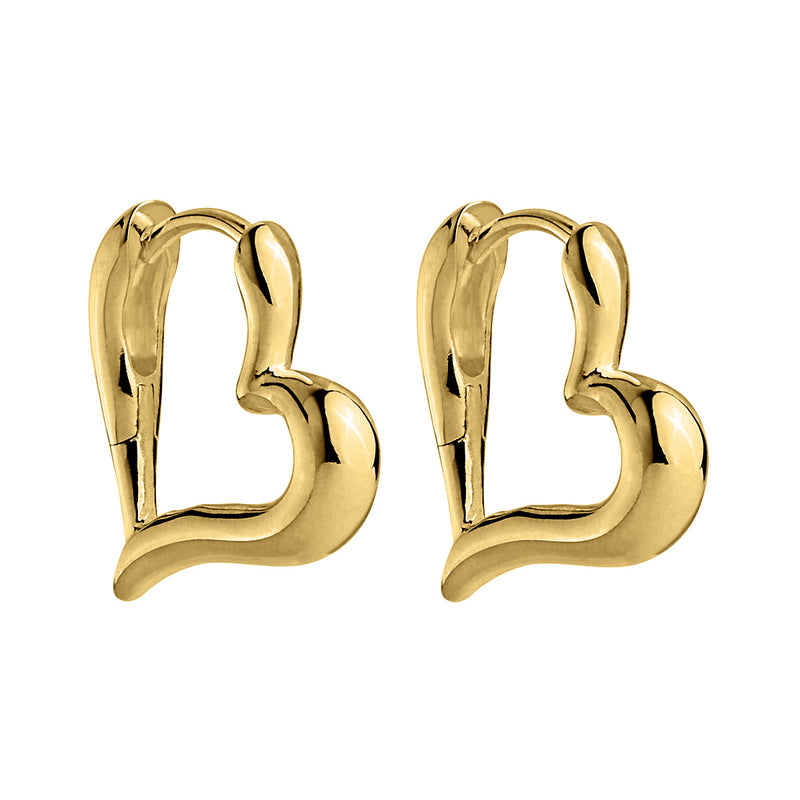 Najo Gold Aphrodite Heart Huggie Earrings