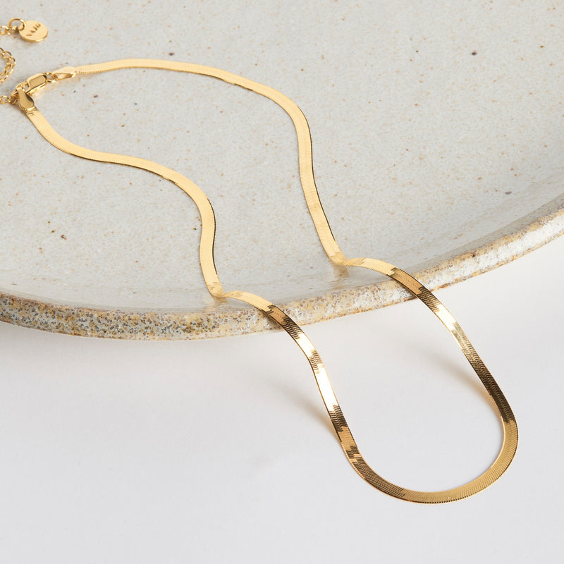 Najo Herringbone Yellow Gold Necklace