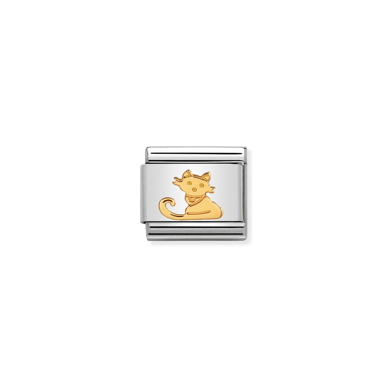 Nomination Composable 18ct Gold Seated Cat