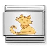 Nomination Composable 18ct Gold Seated Cat