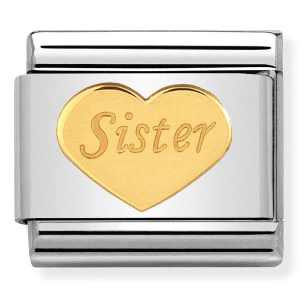Nomination Composable 18ct Gold "Sister" Heart