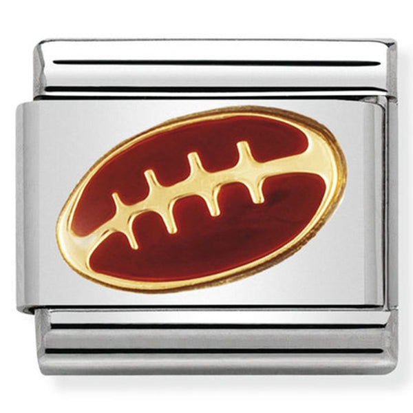 Nomination Composable 18ct Gold & Enamel American Football