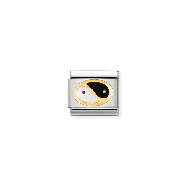 Nomination Composable 18ct Gold & Enamel Yin Yang Symbol