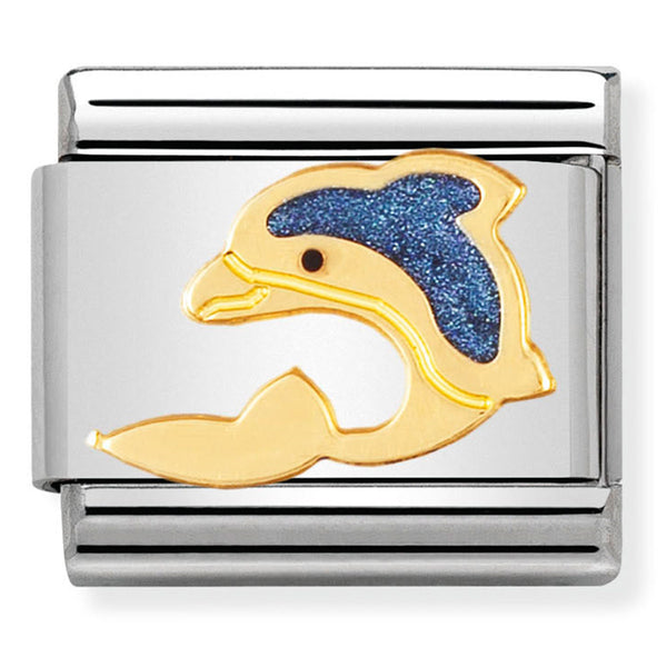 Nomination Composable 18ct Gold & Enamel Dolphin