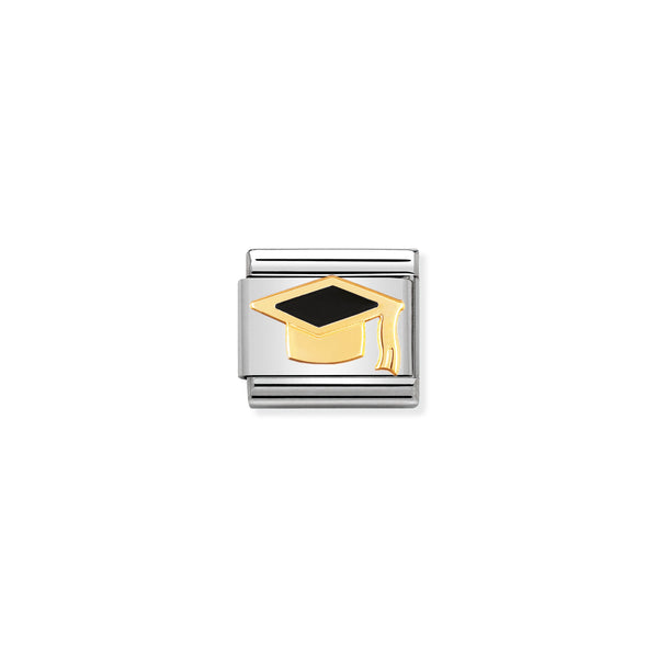 Nomination Composable 18ct Gold Black Graduation Hat