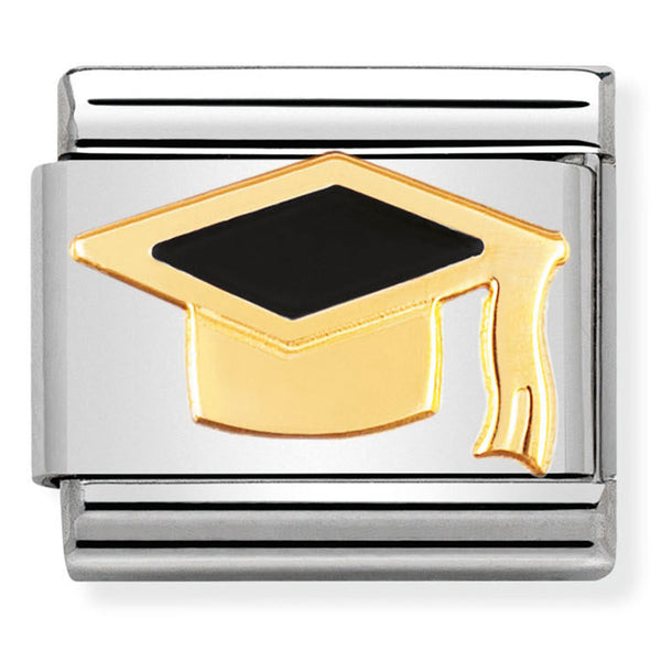 Nomination Composable 18ct Gold Black Graduation Hat