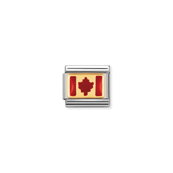 Nomination Composable 18ct Gold & Enamel Flag of Canada